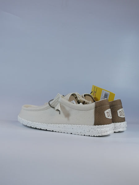 HEY DUDE - SCARPA LEGGERA IN TELA PANNA WALLY STRETCH CANVAS IVORY