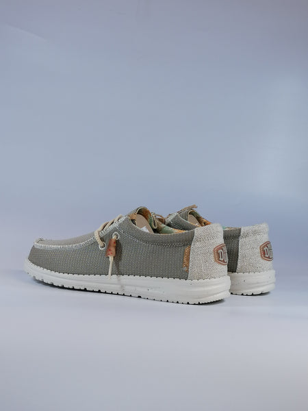 HEY DUDE - SCARPA LEGGERA IN TELA MARRONE CHIARO LAVORATA WALLY KNIT DESERT BROWN