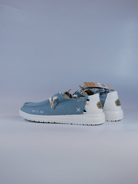 HEY DUDE - SCARPA LEGGERA IN TELA AZZURRA WENDY BOHO LIGHT DENIM