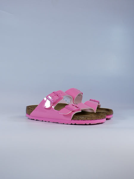 BIRKENSTOCK - CIABATTA ARIZONA CON PLANTARE ROSA BUBBLE IN VERNICE CANDY PINK