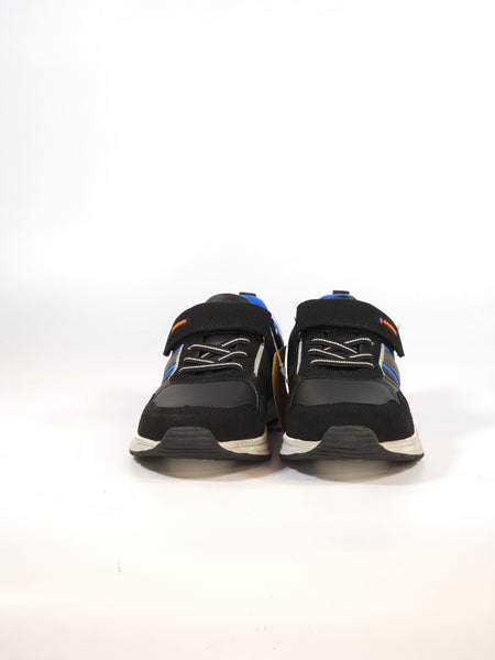 dalzoppo.it - SCARPA DA GINNASTICA NERA CON DETTAGLI BLU CON STRAPPO PER BAMBINO VT009B