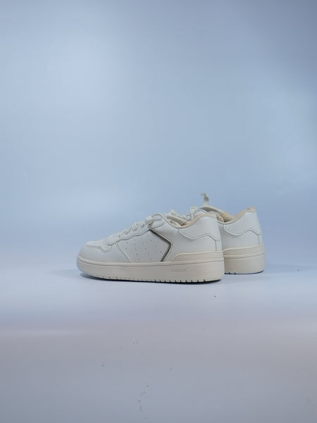 GEOX - SCARPA DA GINNASTICA PER BAMBINI BIANCA BURRO CON LACCI IN ELASTICO J36HXD