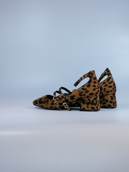 dalzoppo.it - SCARPA CON CINTURINI IN TESSUTO LEOPARDATO CON TACCO 5CM PER DONNA K305