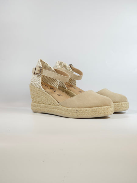 DOREA - SCARPA CON ZEPPA IN CORDA BEIGE GHIACCIO CON ZEPPA DI 7 CM PER DONNA RL404