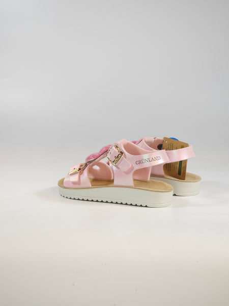 GRUNLAND - SANDALO PER BAMBINA ROSA CON CUORI CON PLANTARE SA2057