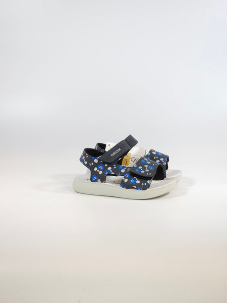 GEOX - SANDALO BLU CON DISEGNI FANTASIA CON STRAPPI PER BAMBINI PRIMI PASSI B455SC