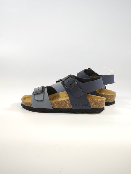 GRUNLAND - SANDALO PER BAMBINO BLU JEANS CHIARO E SCURO CON PLANTARE SB2111