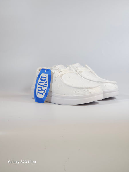 HEY DUDE - SCARPA LEGGERA IN TELA BIANCA IN SANGALLO WENDY RISE EYELET
