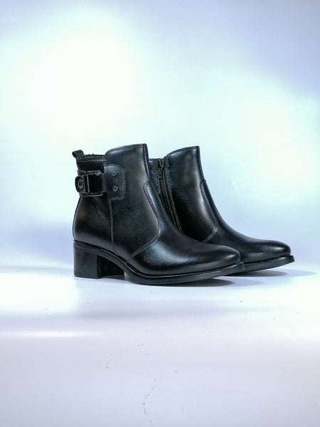 KEYS - STIVALETTO DONNA IN PELLE NERO CON DETTAGLIO LATERALE E CON CERNIERA INTERNA K8530