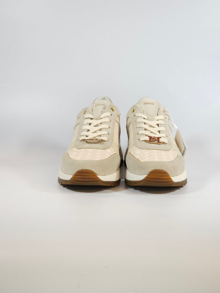 GEOX - SCARPA SNEAKERS PER DONNA TAUPE BEIGE E BURRO D5500A