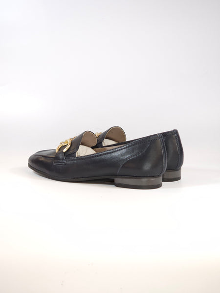 GRÜNLAND - MOCASSINO DONNA IN PELLE BLU CON SOTTOPIEDE MORBIDO E MORSETTO SC4572