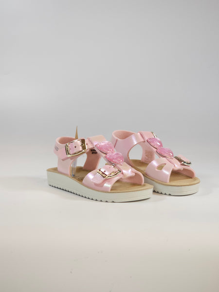 GRUNLAND - SANDALO PER BAMBINA ROSA CON CUORI CON PLANTARE SA2057
