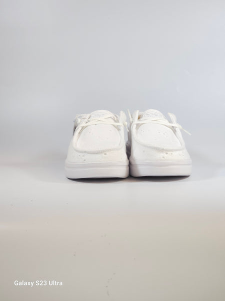 HEY DUDE - SCARPA LEGGERA IN TELA BIANCA IN SANGALLO WENDY RISE EYELET
