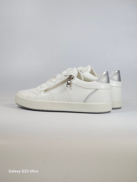 GEOX - SCARPA SNEAKERS DA DONNA BIANCA E ARGENTO D366HE
