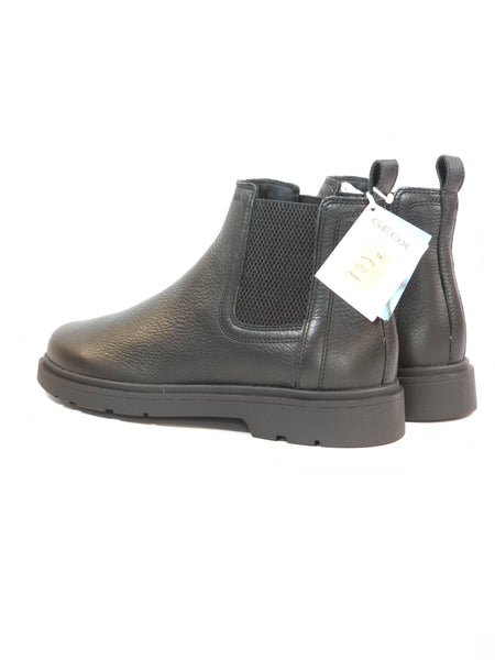 GEOX - STIVALETTO IN PELLE NERA MORBIDA CON ELASTICI LATERALI E FONDO SPHERICA PER UOMO U36D1C