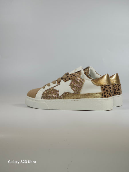 dalzoppo.it - SNEAKERS PER DONNA TAUPE, ANIMALIER E DORATE FY0822