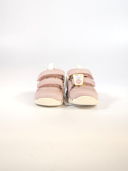 GEOX - SCARPA DA GINNASTICA PER BAMBINA PRIMI PASSI ROSA E BIANCA CON STRAPPI B3558C
