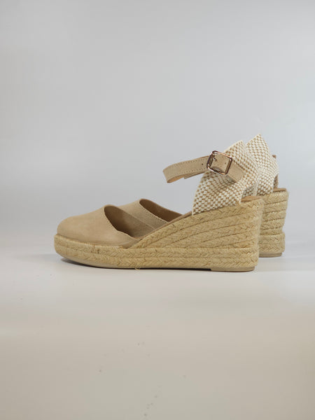 DOREA - SCARPA CON ZEPPA IN CORDA BEIGE GHIACCIO CON ZEPPA DI 7 CM PER DONNA RL404