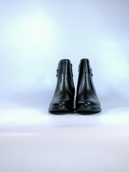 KEYS - STIVALETTO DONNA IN PELLE NERO CON DETTAGLIO LATERALE E CON CERNIERA INTERNA K8530