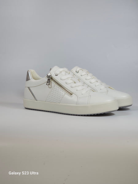 GEOX - SCARPA SNEAKERS DA DONNA BIANCA E ARGENTO D366HE