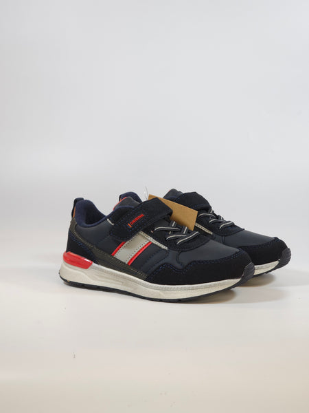 dalzoppo.it - SCARPA DA GINNASTICA BLU CON DETTAGLI ROSSI CON STRAPPO PER BAMBINO VT009B