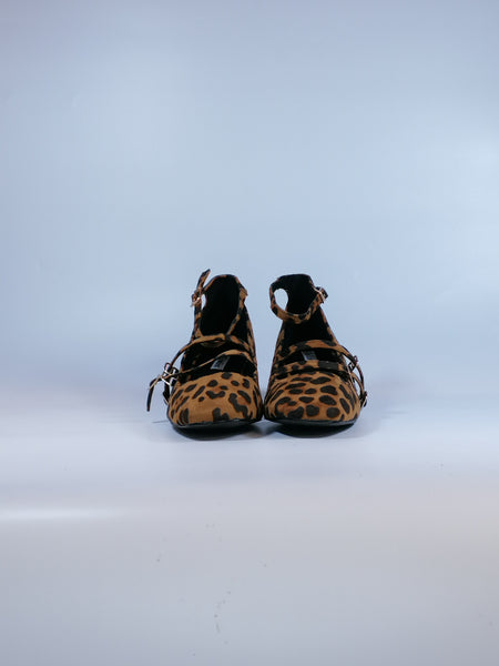 dalzoppo.it - SCARPA CON CINTURINI IN TESSUTO LEOPARDATO CON TACCO 5CM PER DONNA K305