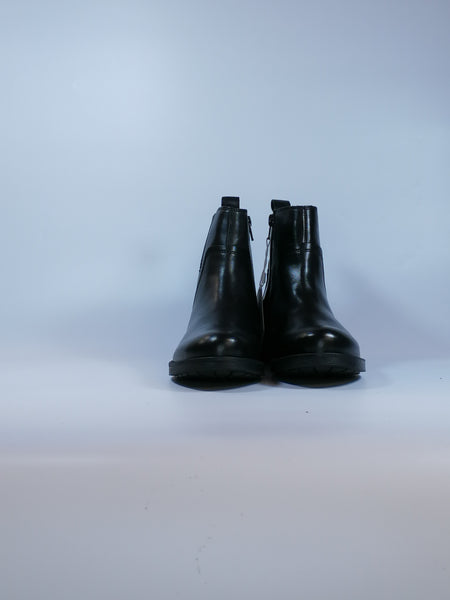 GEOX - STIVALETTO IN PELLE NERA CON ELASTICO LATERALE E ZIP INTERNA D166RA