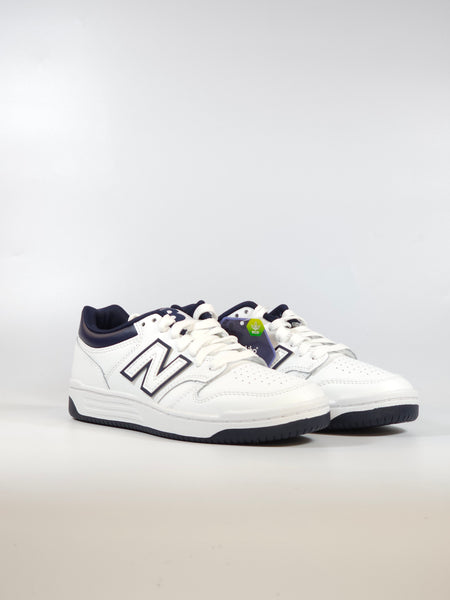 NEW BALANCE - SCARPA DA GINNASTICA 480 UNISEX IN PELLE BIANCA E BLU LWN