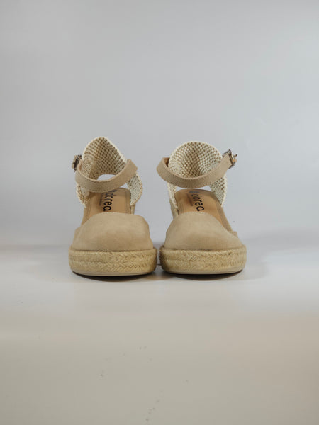 DOREA - SCARPA CON ZEPPA IN CORDA BEIGE GHIACCIO CON ZEPPA DI 7 CM PER DONNA RL404