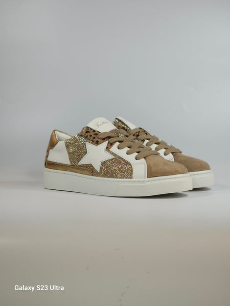 dalzoppo.it - SNEAKERS PER DONNA TAUPE, ANIMALIER E DORATE FY0822