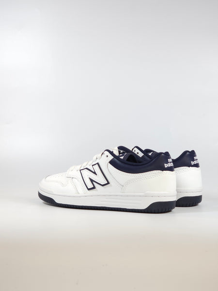 NEW BALANCE - SCARPA DA GINNASTICA 480 UNISEX IN PELLE BIANCA E BLU LWN