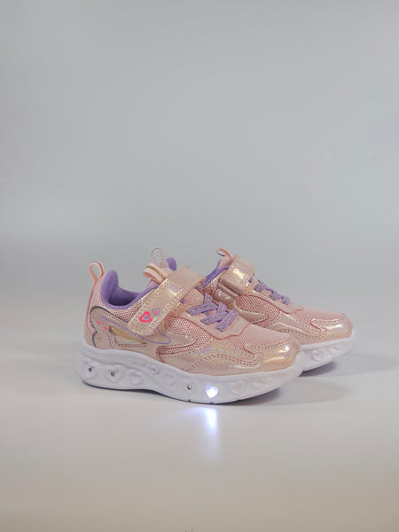 dalzoppo.it - SCARPA DA GINNASTICA ROSA CON CUORI PER BAMBINE CON LUCI E CON STRAPPO VT019