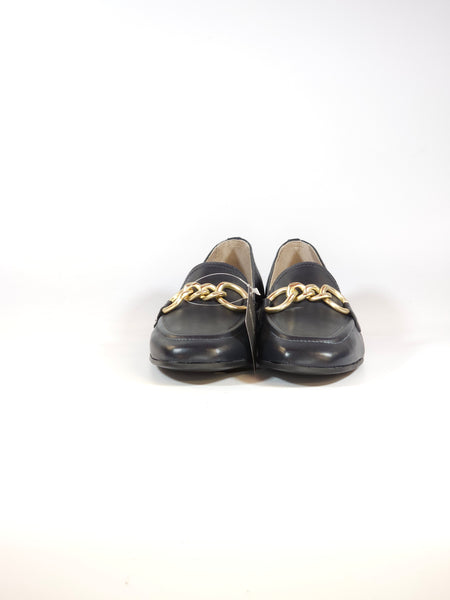 GRÜNLAND - MOCASSINO DONNA IN PELLE BLU CON SOTTOPIEDE MORBIDO E MORSETTO SC4572