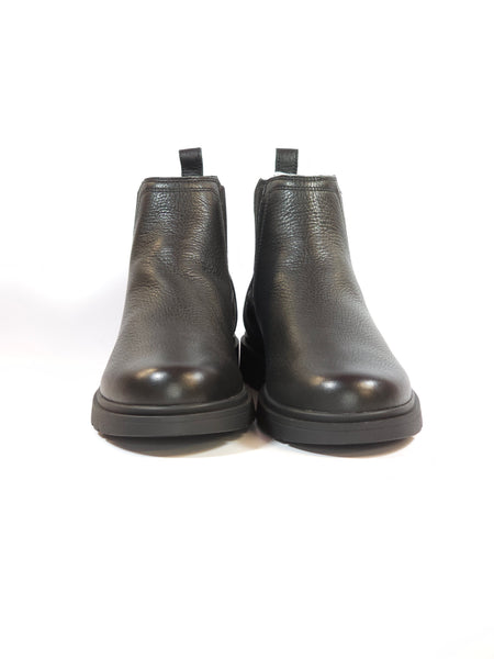 GEOX - STIVALETTO IN PELLE NERA MORBIDA CON ELASTICI LATERALI E FONDO SPHERICA PER UOMO U36D1C