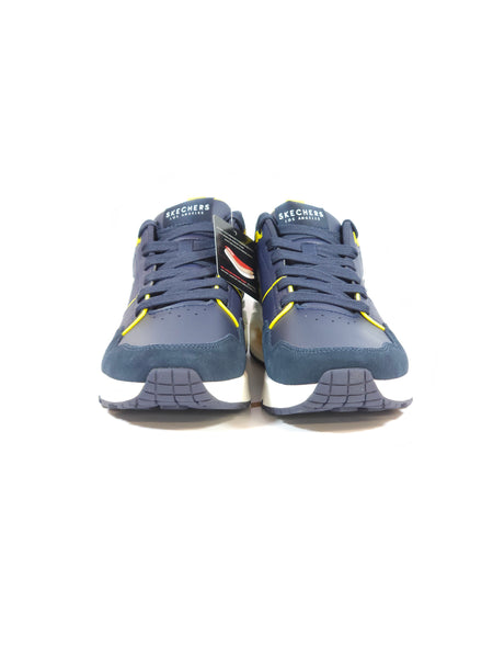 SKECHERS - SCARPA DA GINNASTICA BLU CON DETTAGLI GIALLI IN SIMILPELLE CON AIR PER UOMO 183020