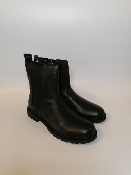 GRUNLAND - STIVALETTO BEATLES CON ELASTICO IN PELLE NERA PO2202