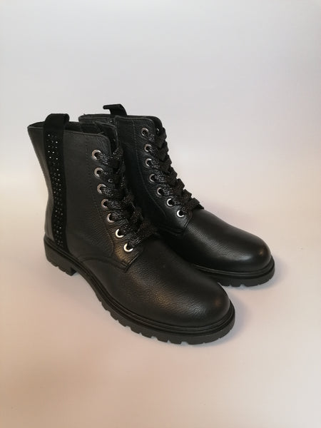 GRUNLAND - ANFIBIO IN PELLE NERA CON DETTAGLIO IN STRASS PO2206