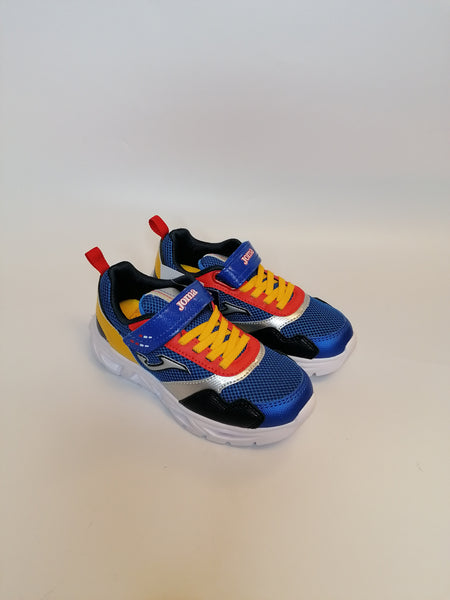 JOMA - SCARPA DA BAMBINO BLU, ROSSA E GIALLA CON LUCI STAR 2204