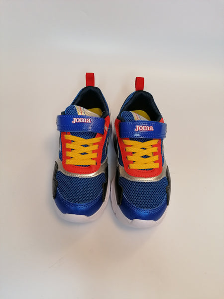 JOMA - SCARPA DA BAMBINO BLU, ROSSA E GIALLA CON LUCI STAR 2204