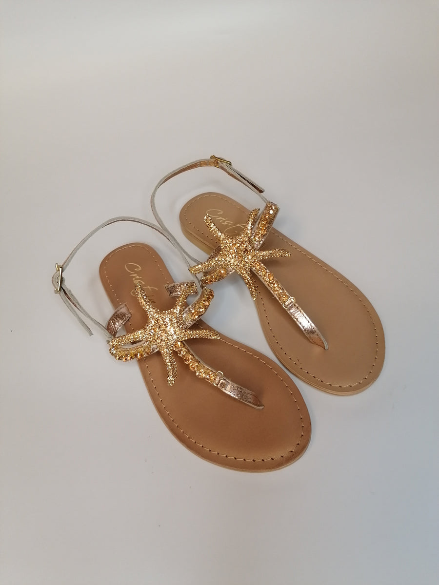 SANDALO INFRADITO GIOIELLO ROSA RAMATO CON STELLA CATRIN