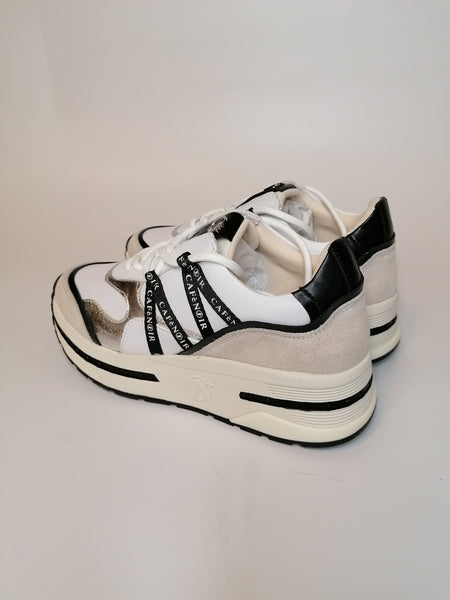 CAFE' NOIR - SNEAKERS DONNA BIANCA, BEIGE E NERA DB1010