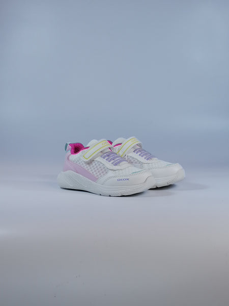 GEOX - SCARPA DA GINNASTICA BAMBINA BIANCA E COLORI PASTELLO SPRINTYE J26FWA