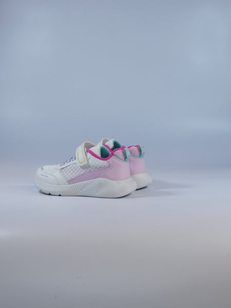 GEOX - SCARPA DA GINNASTICA BAMBINA BIANCA E COLORI PASTELLO SPRINTYE J26FWA