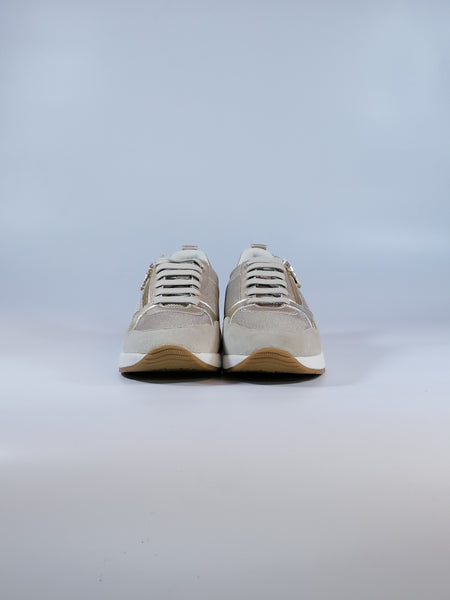 GEOX - SCARPA SNEAKERS DONNA BEIGE E DORATA BULMYA D35NQA