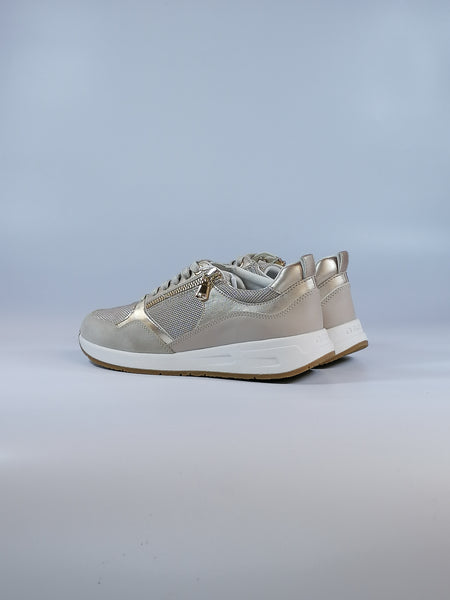 GEOX - SCARPA SNEAKERS DONNA BEIGE E DORATA BULMYA D35NQA