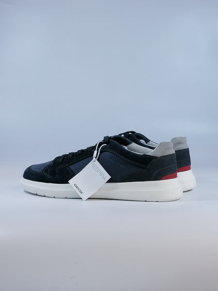 GEOX - SCARPA SNEAKERS PER UOMO BLU IN TELA E SCAMOSCIATO MEREDIANO U35B3A