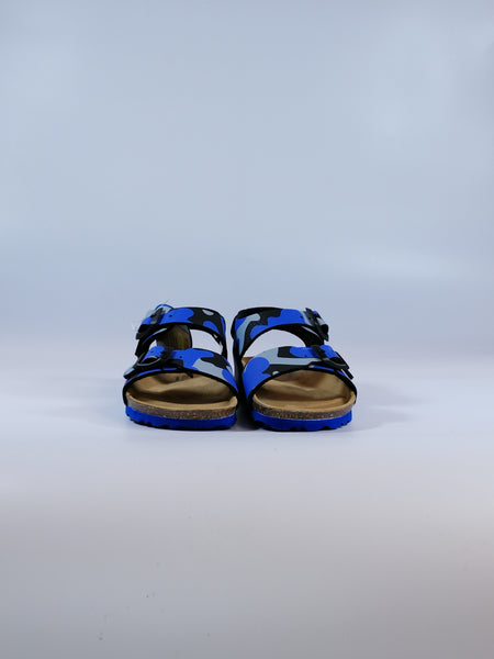 GRUNLAND - SANDALO PER BAMBINI ROYAL MILITARE BLU ELETTRICO E GRIGIO CON PLANTARE SB1680