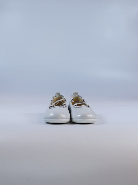 GRUNLAND - BALLERINA PER BAMBINA IN TESSUTO ARGENTATO E LACCETTI ELASTICIZZATI SC5161