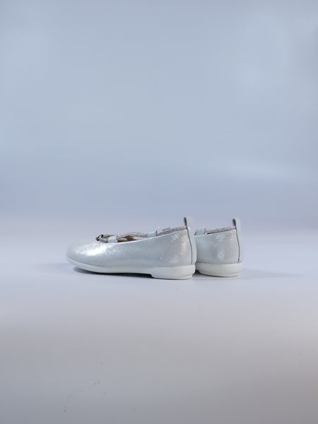 GRUNLAND - BALLERINA PER BAMBINA IN TESSUTO ARGENTATO E LACCETTI ELASTICIZZATI SC5161