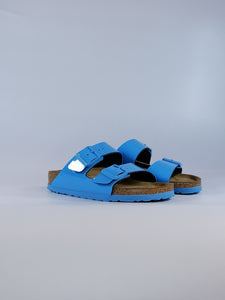 BIRKENSTOCK - CIABATTA ARIZONA CON PLANTARE AZZURRA IN VERNICE SKY BLUE